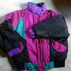 Size S vintage winter parka multicolored bright